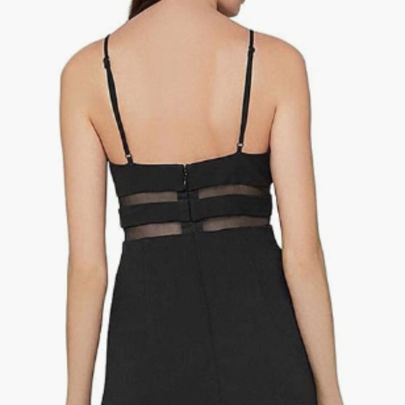 BCBGMAXAZRIA Women's Square Neck Evening Midi Dress, US Size 0, Black - Picture 8 of 9